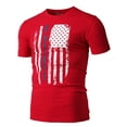 thumbnail image 2 of H2H Mens Casual Slim Fit Short Sleeve T-Shirts Cotton Blended Soft Lightweight American Flag printed (CMTTS243), 2 of 6