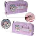 thumbnail image 5 of Estuche Escolar, Estuche de Lápices de Gran Capacidad con Compartimentos y Banda Elástica, Estuche Suave con Cremallera y Asa Colores Brillantes para Adolescentes Niños Niñas Kaili Sencillez, 5 of 5