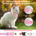 thumbnail image 4 of Frusde Airtag Cat Collar, Refective Collar with Bell Safety Buckle GPS Collar with AirTag Holder for Cat Kitten Puppy-Pink, 4 of 5