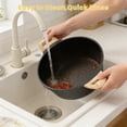 thumbnail image 6 of Nonstick Stock Pot with Lid, 4.5QT Stockpot Pasta Cooking Pot , Granite Casserole Soup Pot, Non Stick Stew Pot Cookware for Stews, Soups, Compatible with All Stovetops（Black), 6 of 8