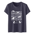 thumbnail image 1 of T-Shirt pour Femmes T-Shirt Imprimé à Manches Courtes Col Rond Décontracté pour Femmes, 1 of 3