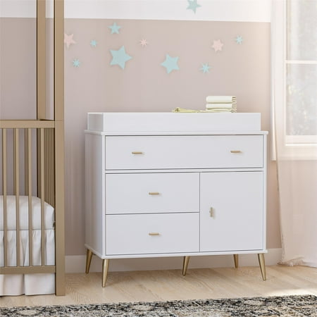 UPC: 0029986427519 | Little Seeds Valentina 3 Drawer/ 1 Door Convertible Dresser & Changing Table White