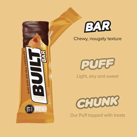 Built Bar Protein Bar, Salted Caramel, Gluten Free, 12 Count