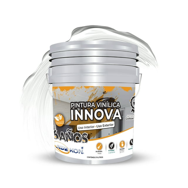 Pintura Vinil Acrílica Blanca ADEKON Mate 19L