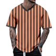 thumbnail image 4 of European Striped Men Casual Sports V Neck Short Sleeve Tennis T Shirt Comfortable Fitness Summer Trend Tee, 4 of 5