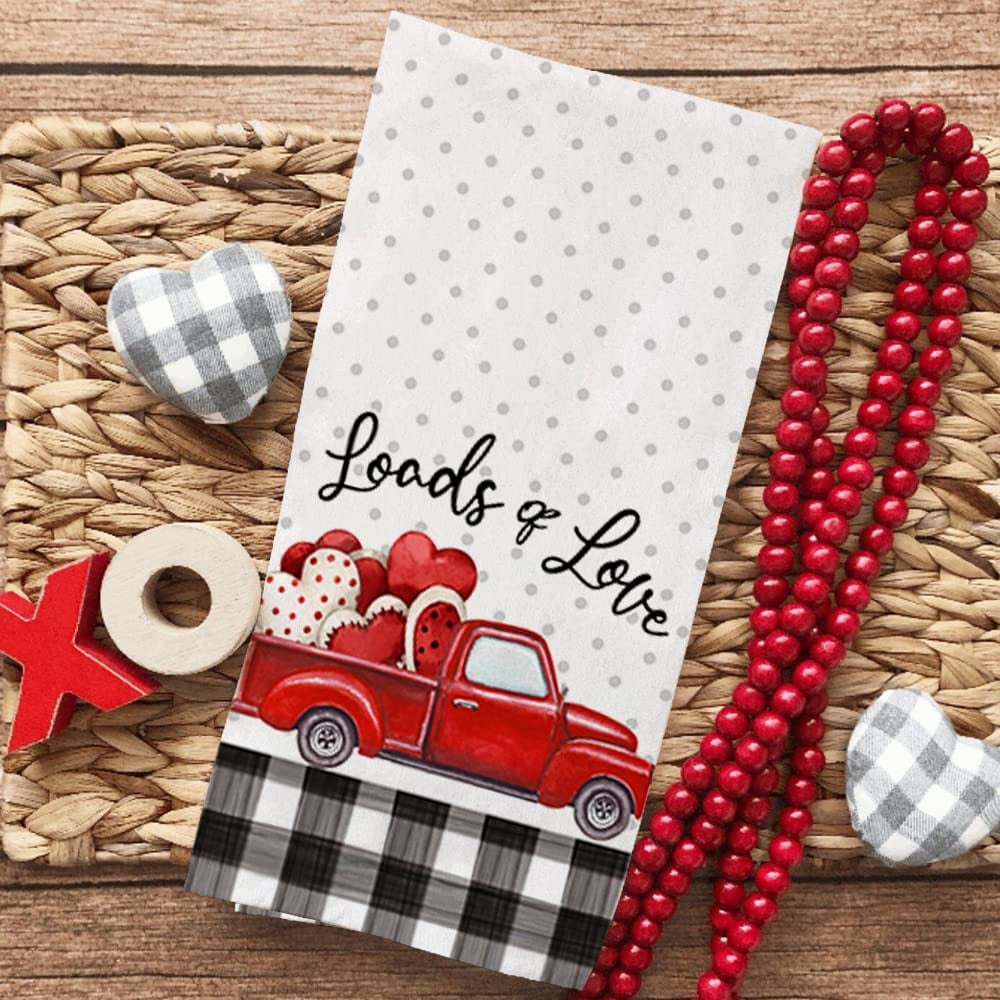 Valentine XOXO Truck Carrying Loads of Love Kitchen Towels – CrazeAbout