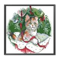 thumbnail image 2 of Bordado de hilo Gatito de Navidad Punto de cruz parcial Kits impresos de algodón de 14 quilates Hugtrwg Para estrenar, 2 of 9