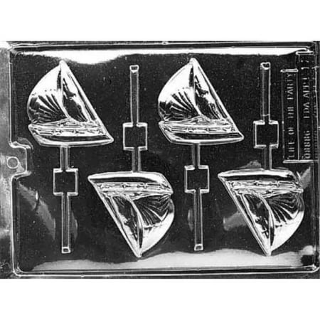 Cybrtrayd Life of the Party K012 Sailboat Sailing Seafaring Lolly Chocolate Candy Mold in Sealed Protective Poly Bag Imprinted with Copyrighted Cybrtrayd Molding Instructions