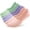 C07-green/Pink/Purple, variant on 6 Pairs Unisex Thick Cushion Athletic Cotton Non Slip Low Cut Flat Liner No Show Socks