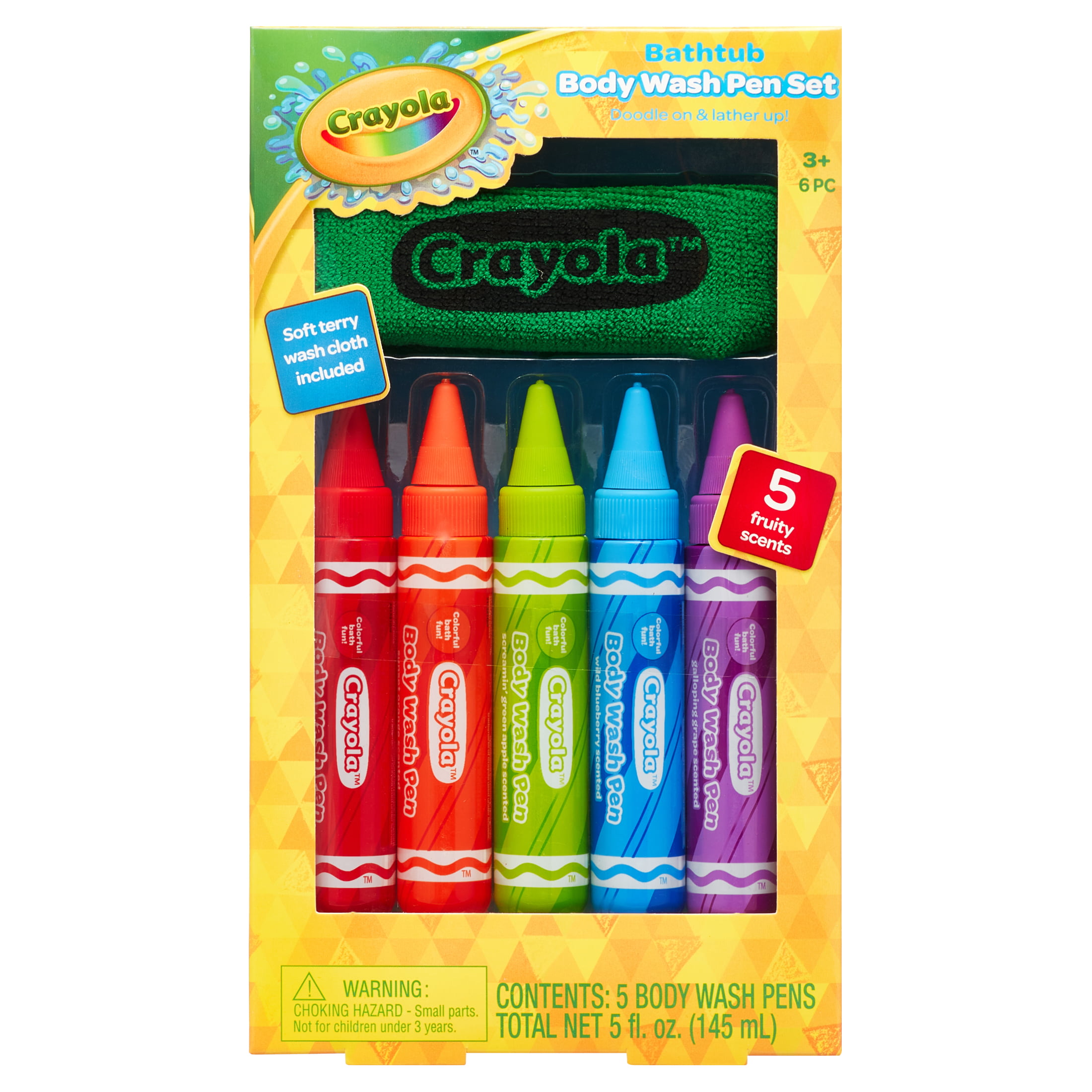 Crayola Fruity Scents 5 Piece Bathtub Body Wash Colorful Pen Set for Kids