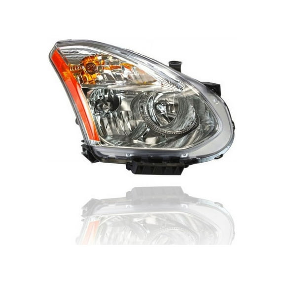 Headlight Assembly - Compatible/Replacement for '13-13 Nissan Rogue S/SV - Halogen With Chrome Bezel - Right Hand - Passenger - 260101VK0B - CAPA