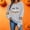 Gray, variant on Womens Halloween Tops Cute Ghost Printed Long Sleeve Crew Neck Fashion Casual Loose Fall Pullover Top White XXL