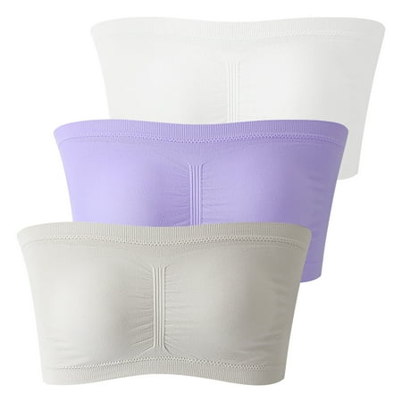 Special Price! pstuiky Tube Tops For Women  Women S 3 Pack Large Size Stretch Strapless Bras  Breathable & Wireless  Comfortable Plus Size Bandeau Bra For Summer Strapless Shirt