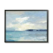 Stupell Industries Abstract Ocean View Landscape Painting Black Framed Art Print Wall Art, Design by Julia Purinton