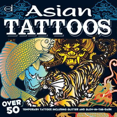 Asian Tattoos: Over 50 Temporary Tattoos Including Glitter and Glow-In-The-Dark