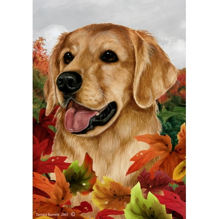 Golden Retriever - Best of Breed Fall Leaves Garden Flags