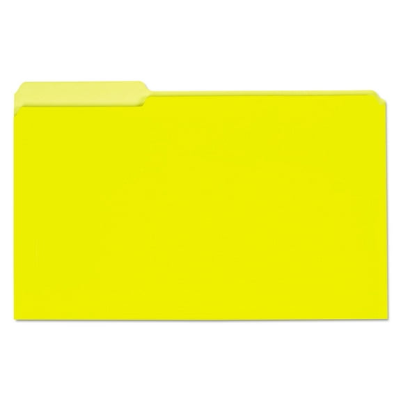 Universal UNV15304 1/3-Cut Tabs Interior File Folders - Legal Size, Yellow (100/Box)