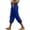 Blue, variant on Women's High Waisted Capri Pants Loose Fit Casual Cuffed Ankle Pants Elastic Waist Solid Color Trousers for Women Daily Wear