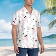 thumbnail image 5 of Balery Cute Poodle Dog Print Men's Hawaiian Shirts Short Sleeve Beach Shirt Relaxed Fit Vacation Button Down Shirts-, 5 of 9