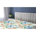 thumbnail image 5 of Ambesonne Vintage Fitted Sheet, Watercolor Flowers Leaves, King Size, Deep Sky Blue Dark Green, 5 of 5