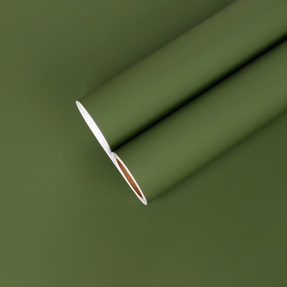 CHIHUT Thick Olive Green Peel and Stick Wallpaper 17.7"x100" Self Adhesive Wallpaper for Bedroom