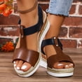 thumbnail image 6 of Viluyesy Women's Platform Sandals, Open Toe Adjustable Buckle Wide Width Spring Summer Comfortable Wedge Shoes Brown, 6 of 7