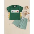 thumbnail image 4 of Baby Toddler Boy Shorts Set 6 12 18 24 Months 2T 3T Whale/Dinosaur/Turtle Short Sleeve T-shirts Striped Elastic Waist Shorts 2 Piece Summer Outfit, 4 of 9