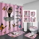 thumbnail image 1 of Juego de 4 cortinas de ducha afroamericanas con diseño de rosas en azul real, decoración de baño con diseño de mariposas florales, mujer afroamericana, niña negra, cortina de ducha de tela, 1 of 7