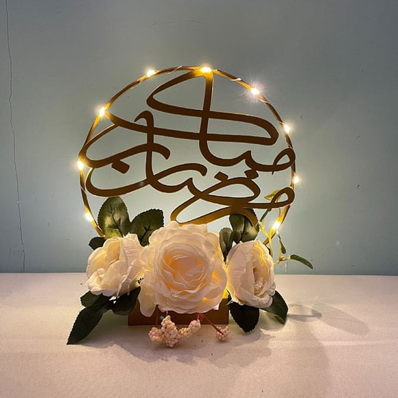 Lámpara de mesa de hierro con flores - Iluminación decorativa alimentada por pilas para dormitorio, salón, comedor y escritorio