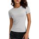 thumbnail image 4 of Mujeres Moda Salvaje Camisetas Color Sólido Cuello Redondo Manga Larga Camisas Primavera Otoño Slim Fit Streetwear Nituyy Color Sólido Cuello Redondo Manga Larga Bottoming Camisetas, 4 of 5