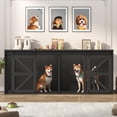 thumbnail image 5 of Blotout 95" Large Farmhouse Dog Crate TV Stand, Wooden Dog Crate Furniture with with Divider Panel/Sliding Metal Mesh Barn Door, XL-XXL Heavty Duty Dog Crates Furniture for 2 Large Dogs, 5 of 7
