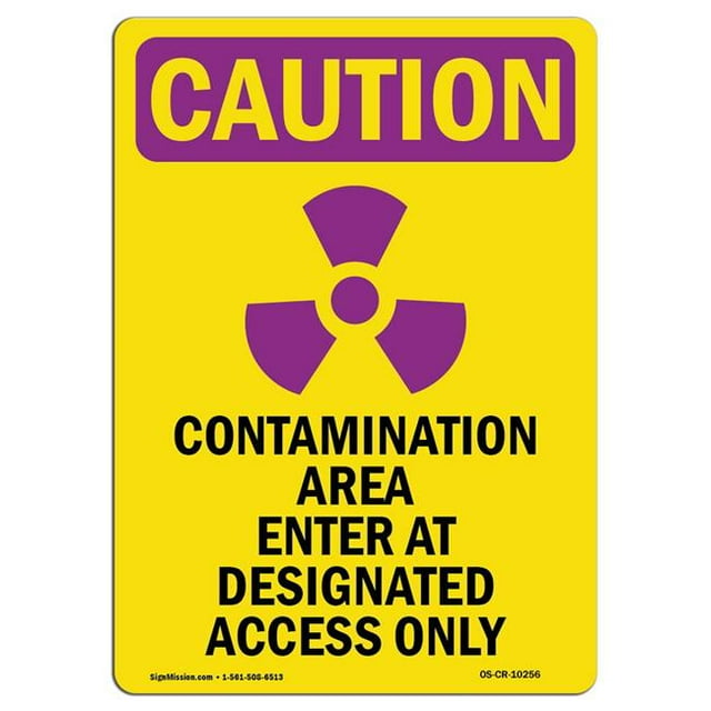 SignMission OS-CR-A-1824-V-10256 18 x 24 in. OSHA Caution Radiation Sign - Access with Symbol
