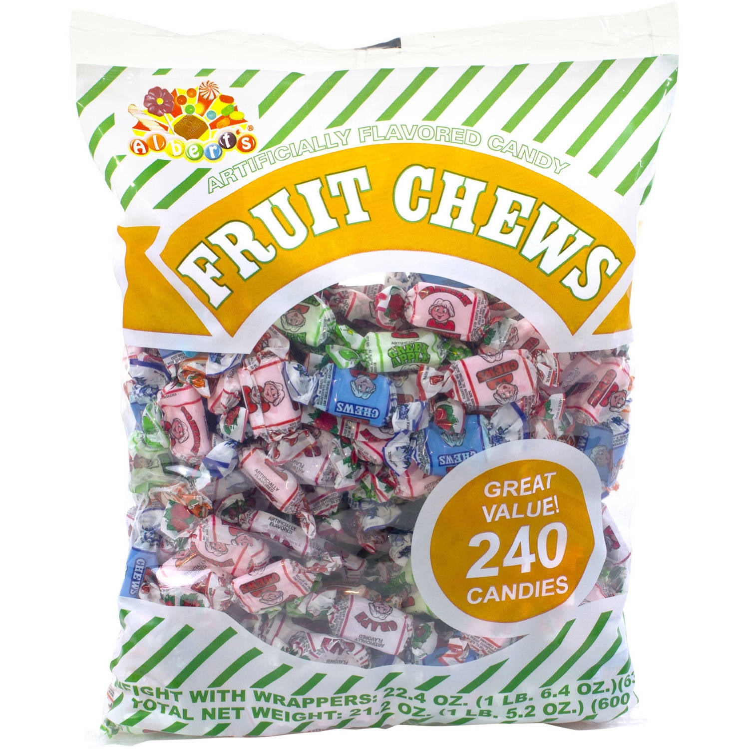 Albert's Fruit Chews Candy, 240 Ct, 22.4 Oz