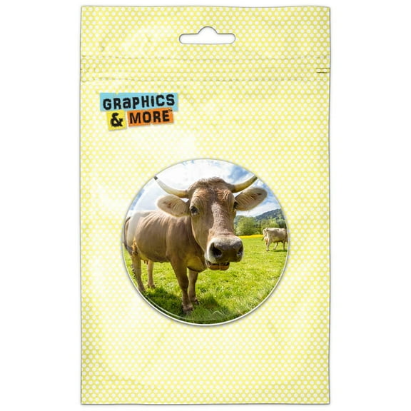 Cow Funny Face Pinback Button Pin Badge