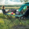 thumbnail image 3 of VILLEY Folding Camping Table with Carry Bag, Portable Lightweight Beach Table with Oxford Fabric and Reinforced Aluminum Panel for Outdoor, Camping, Picnic, Backyards, BBQ, 3 of 8