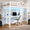 Twin+Desk+White, variant on Zimtown Loft Bed Twin Size with USB Charging Station/LED, Solid Wood Bunk Bed Frame with Flat Rungs, White