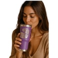 thumbnail image 5 of Termo de acero inoxidable color morado, Gato Risón, capacidad de 887 mililitros, 5 of 5