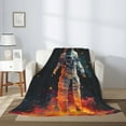thumbnail image 2 of Gaeub Astronaut Cosmic Rainbow Print Flannel Throw Blanket, Home Fleece Throw Blanket for Couch or Bed,Decorative Blankets,Lightweight Fuzzy Flannel Blanket-60"x50", 2 of 6