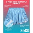 thumbnail image 2 of Body Glove Girls Shorts Lightweight Butterfly Shorts for Girls Soft Stretch Flowy Skort 2 Pack, 2 of 7