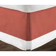 thumbnail image 3 of Luxury 1 Piece Split Corner Two Tone Tailored Bed Skirt, King Size 18 Inch Deep Pocket, 100% Egyptian Cotton, 800 Thread Count, Solid White/Brick Red Color., 3 of 3