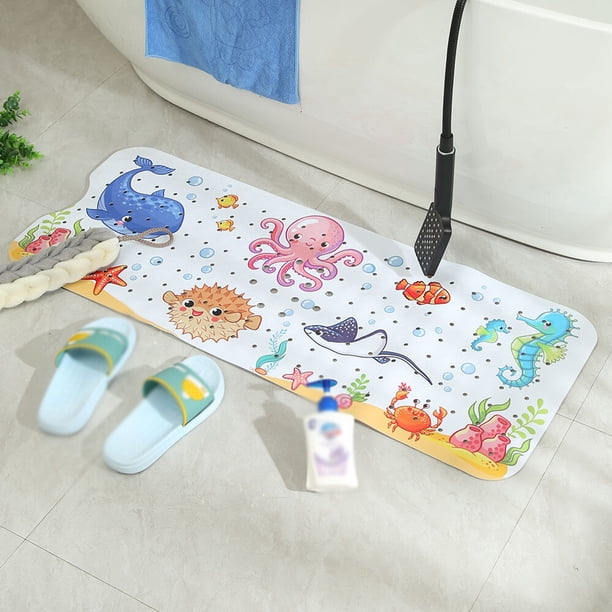 Alfombrilla antideslizante para bañera para niños, 40 x 16 pulgadas, extralarga