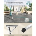 thumbnail image 3 of SONGMICS Tendedero, Secador de Pie, 143-238 cm Extensible, Plegable, Independiente, para Uso en Interiores y Exteriores, Gris Paloma, 3 of 5