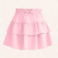 thumbnail image 4 of ATOGUTA Floral Skirts for Girls Pink Elastic High Waist A-Line Short Mini Skirt for School Casual 5T-16, 4 of 7