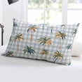 thumbnail image 5 of Palm Trees Throw Pillow Cover 24 x 36 Inch Decorative Pillow Cover Watercolor Plaid Tropical Tree Summer Lumbar Pillowcase Seasonal Rectangle Cushion Case for Couch Sofa Bed Living Room, 5 of 7