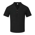 thumbnail image 5 of Men's Summer Linen Cotton Short Sleeve Crewneck Loose Fit Casual Shirt Tops T-Shirt Solid Color Breathable Blouse Beach Vacation Hiking Outfits Modern Fashion Essential Gift, 5 of 5