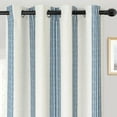 thumbnail image 2 of DriftAway Chris Vertical Striped Pattern Linen Blend Lined Thermal Insulated Blackout and Room Darkening Grommet Window Curtains for Farmhouse Printed, 2 Panels, 52" x 102", Jean Navy, 2 of 9