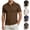 Coffee, variant on Afuyipoi Men Polo Shirts,Breathable Lightweight Summer Casual Short Sleeve Tops Black 3XL