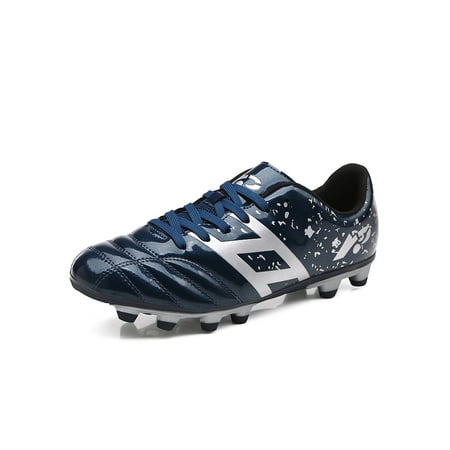

GENILU Mens Breathable Lace Up Jumping Sneakers Comfortable Cleats Jogging Lightweight Round Toe Soccer Shoe