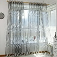 thumbnail image 5 of Bouanq Embroidered White Sheer Curtains for Living Room Voile Embroidery Birds and Leaf Window Curtain for Bedroom Drapes 200cm x 100cm Rod Pocket 1 Panel, 5 of 7