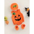 thumbnail image 3 of Hirigin Baby Halloween Clothes Set Embroidered Smiley Romper Hat Sock Shoes, 3 of 9